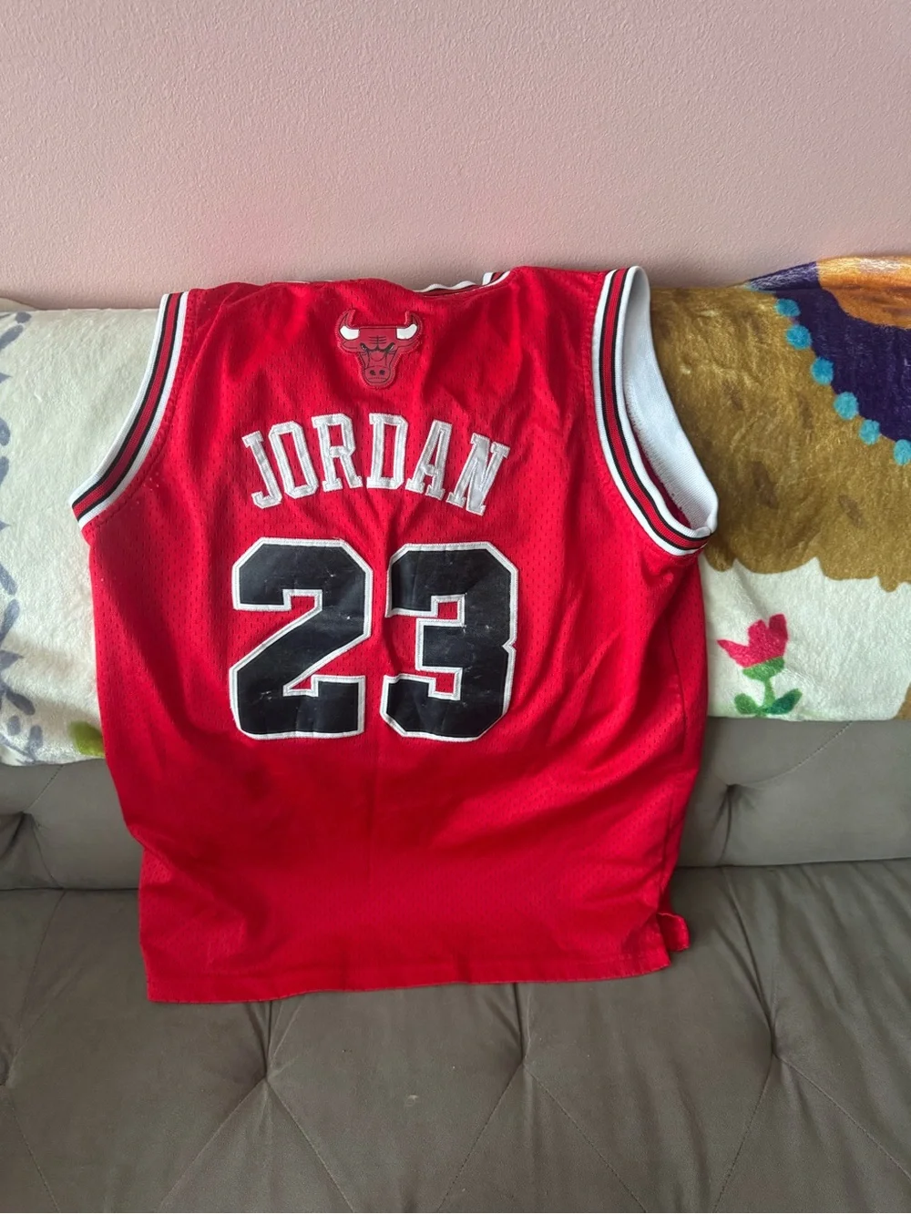 Nike Red Chicago Bulls #23 Basketball Jersey with Black & White Trim